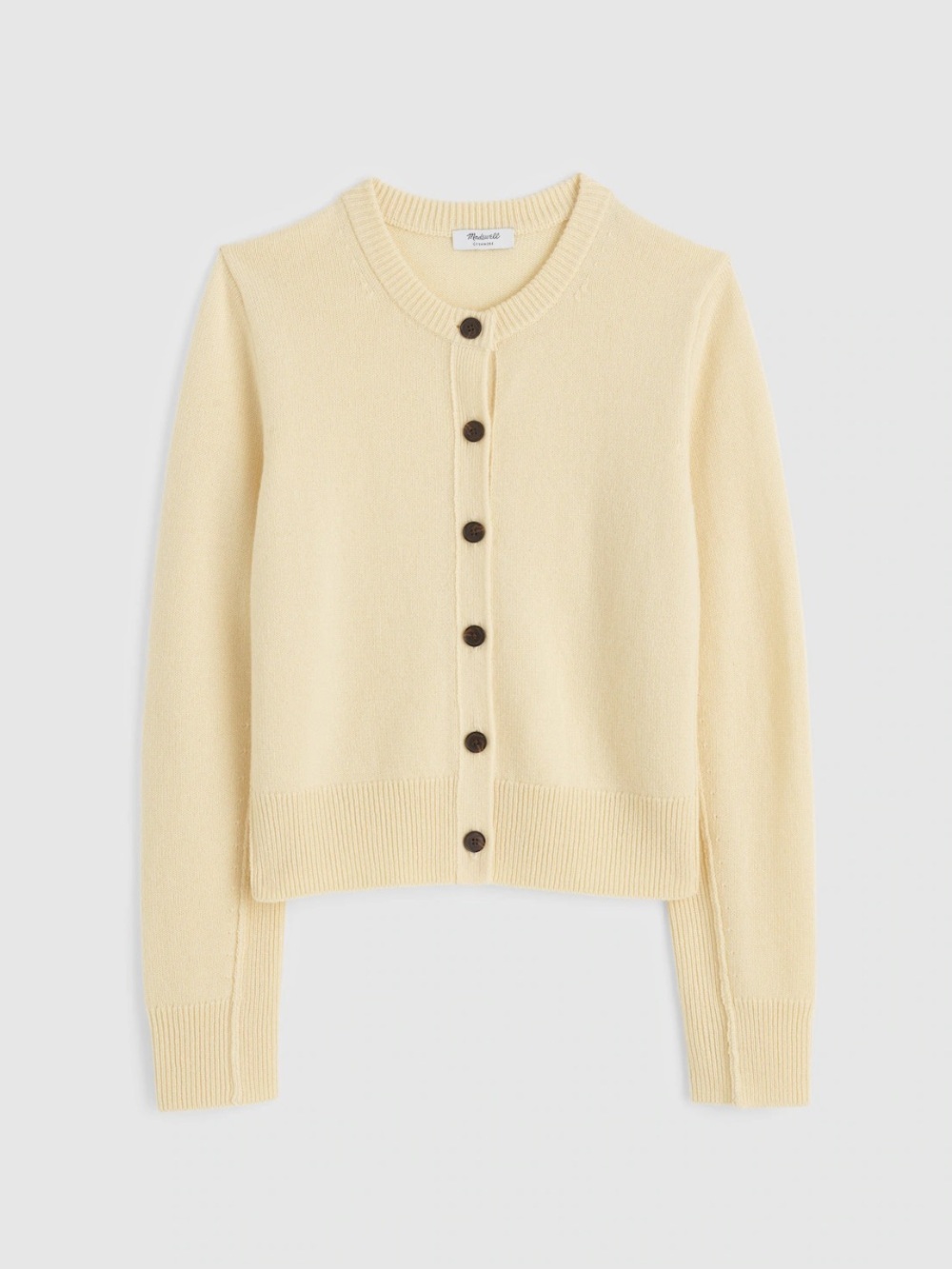Madewell Cashmere Button- Front Cardigan Sweater In Lemon Size Xxs $198 Ns663